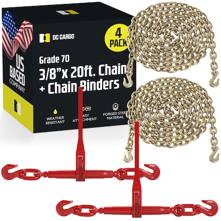 Dc Cargo 3/8in Grade 70 Chain And Ratchet Binder Kit 38CK-2